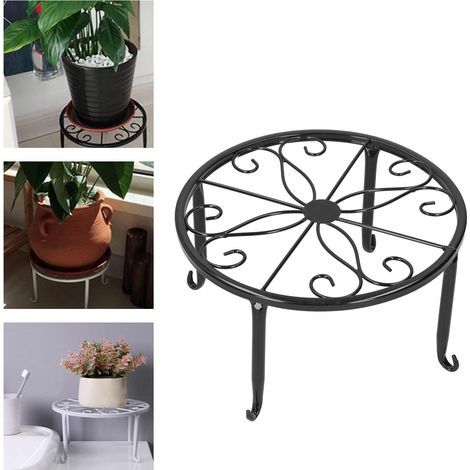 Support de Plantes en Fer Forgé, Porte Pots de Fleurs Intérieur Extérieur, Étagère Décorative pour Salon Jardin (1/5)