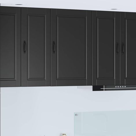 Küchenschrank mit Regal Schwarz 50 x 31 x 80 cm Holzwerkstoff