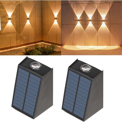 2 applique solari a LED per esterni, illuminazione da giardino, illuminazione decorativa, illuminazione stradale, applique solari, luce calda (1/5)