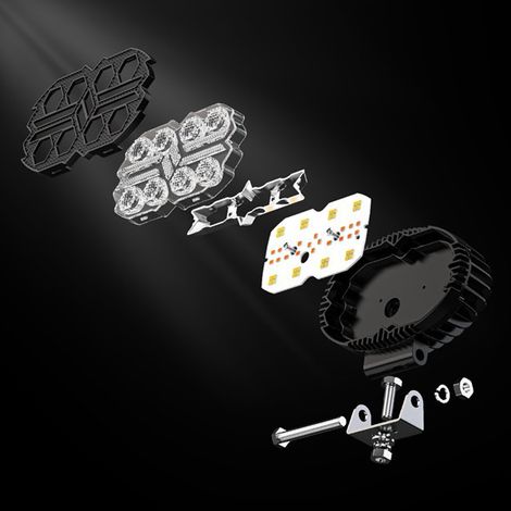Zwei ovale 5,5-Zoll-Arbeitsscheinwerfer (zweibuchstabige Angel Eyes) aus Aluminiumlegierung, Größe x15, für die Fahrzeugbeleuchtung. (1/4)