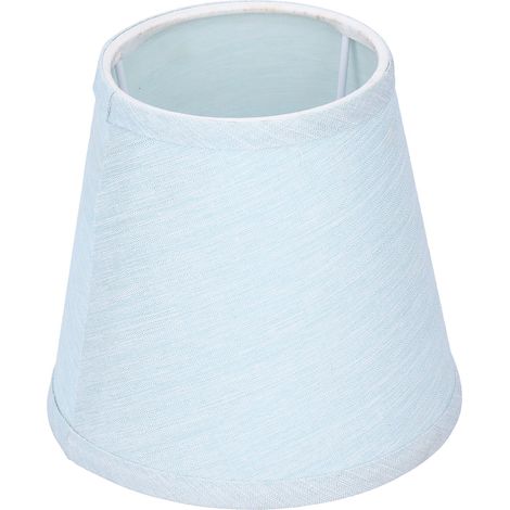 Lot de 6 abat-jour en tissu bleu ciel pour applique murale, décoration moderne et épurée pour lustre à douille E14. (1/5)