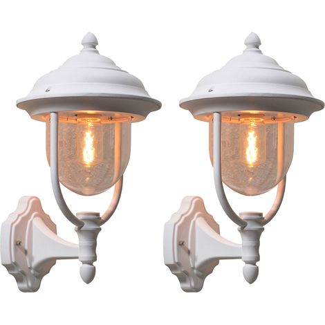 2er-Set stehende Wandleuchten PARMA, Aluminium weiß, E27, IP43 (1/5)
