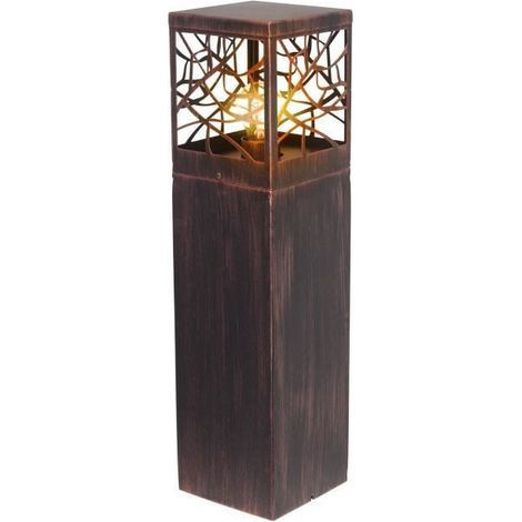 Lampadaire sur pied marron – Métal – Hauteur 180cm – Indice de protection IP44 – Alimentation électrique 220V – Couleur de lumière chaude – Brilliant