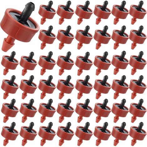 Packung mit 60 druckkompensierenden Tropfern, 4 l/h – Konstante Durchflussrate – Für 1/4-Zoll-Schläuche – Für Blumentöpfe und Pflanzen (1/4)