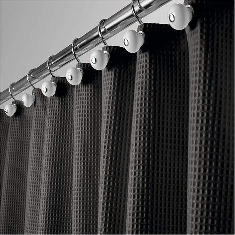 Lntyq Rideau de douche en tissu, tissage gaufré de qualité hôtelière - Crochets à œillets en métal - Très résistant pour bain/douche, lavable en machine - Standard 72 x 72 pouces - Collection Hyde - N