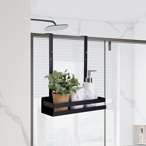 Caddy De Salle De Bain - Support Vertical Sans Perçage Pour Porte De Douche - Acier Inoxydable Anti-Rouille - Capacité De Chargement 20 Kg - Pour Articles De Toilette - 1 Pièce