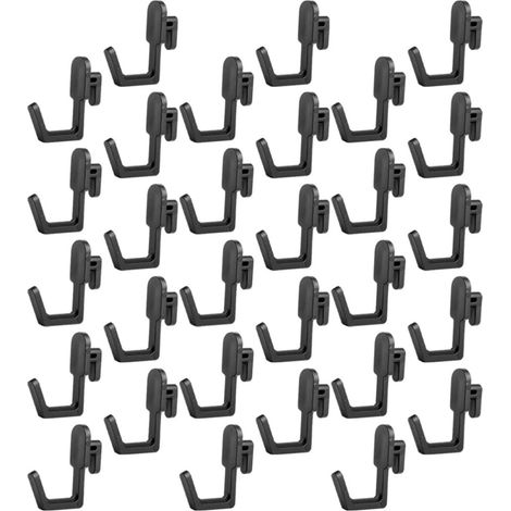 Ganchos Hips Negros 30 Piezas para Tablero Perforado (1/5)