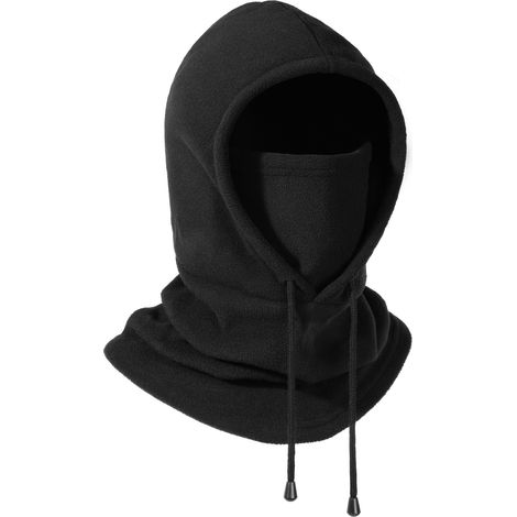 Cagoule coupe-vent pour casque de ski - Noire (1/3)