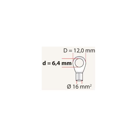 Cosse annulaire 35 mm² / D=15,7 mm / d=8,4 mm noire