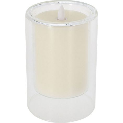 Vela led en vaso cristal efecto fuego real 8720573273527 72344 EDM (1/2)