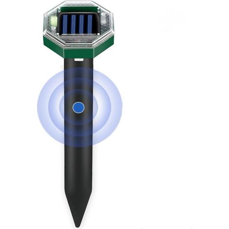 Répulsif à taupes ultrasonique solaire, lot de 2, IP65, résistant aux rongeurs et aux serpents, pour la lutte contre les nuisibles du jardin - E (1/5)