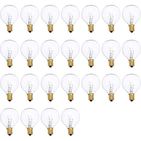 25er-Pack G40-Ersatz-Wolfram-Glühbirne, G40, 7 W, 220–240 V, klare Kugelbirne, E12-Sockel, Glühbirnen für Innen- und Außenbereich, Terrassendekoration, Heim- und Hochzeitsdekoration (1/5)
