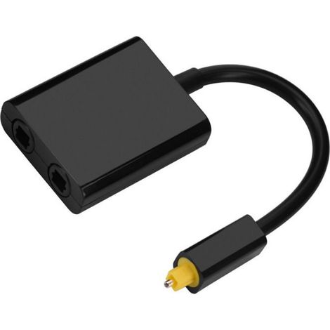 Adaptateur Audio Optique - Séparateur Toslink 1 Entrée 2 Sorties - Pour CD DVD Récepteur TV Enregistreur - 10 cm (1/5)
