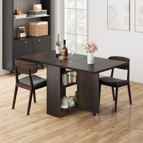 Table de repas pliante en panneau PB, noyer foncé, plateau 25 pouces, dimensions 1300x800x750 mm (1/5)