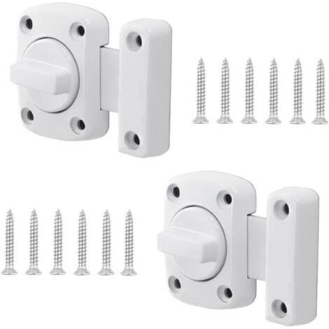 2 verrous de porte antivol avec vis,Verrou rotatif,Verrou de porte pour salle de bain, chambre à coucher, toilettes, porte-Chrom (1/5)