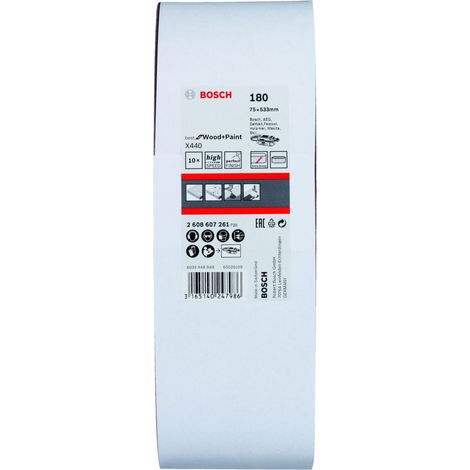 Juego de bandas de lija X440 10 uds. 75 x 533 mm 180 BOSCH 2608607261