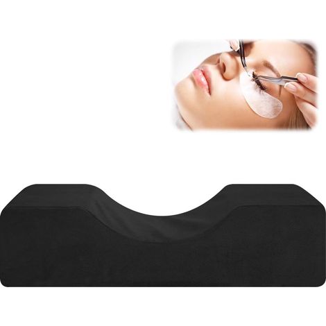 Cuscino professionale in velluto per extension ciglia, elegante cuscino da salone di bellezza nero e multicolore