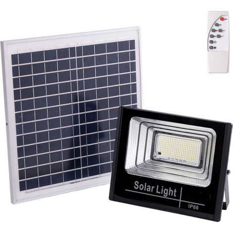 Solar-LED-Flutlicht, 120 W, 6500 K, Panel: 6 V/15 W, Batterie: 3,2 V/8000 mAh, Fernbedienung [HO-SOLARFL-120W-01] (1/5)