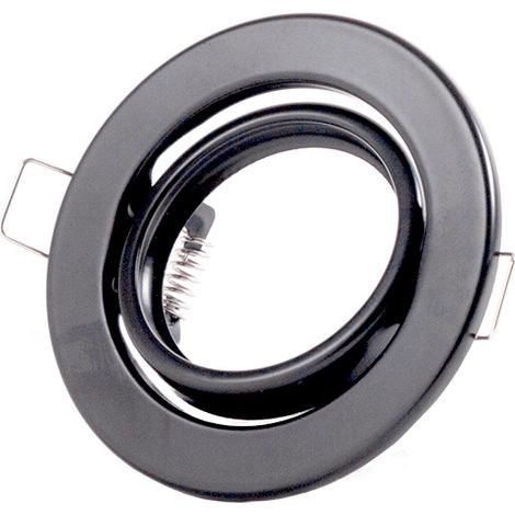 Aro Foco Downlight Circular Basculante "Vepa" Acero 90mm - Negro