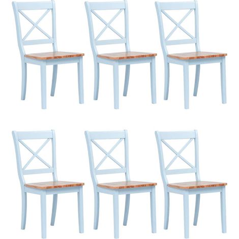 vidaXL Sillas comedor 6 uds madera maciza caucho gris y madera claro (1/4)