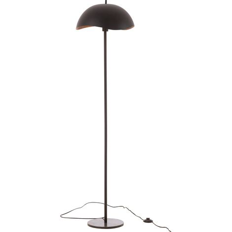 Lampadaire design métal noir et socle marbre élégance contemporaine - Noir mat et marbre blanc (1/5)