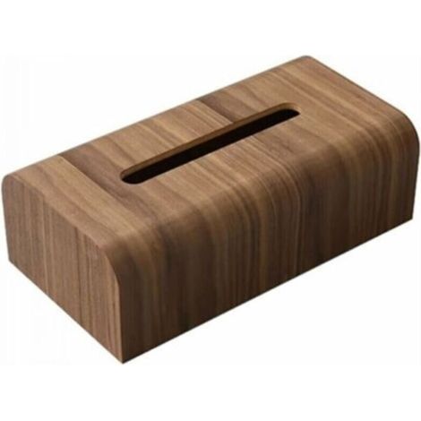 1pc Boîte à mouchoirs de salon boîte à papier en bois de noyer Table boîte de rangement de bureau étui à mouchoirs en bois boîte,Brun (1/4)