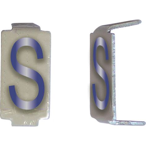 Lot 25 lettres S 6x11 Alu ivoire/bleu MICHAUD CD040