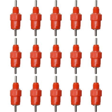 Automatische Tränken, Wassernippeltränken, Geflügeltränke, Automatische Nippeltränke, für Hühnerentengeflügel, 15 Stück