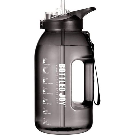 Weithals-Wasserflasche, 2,5 l. Große Wasserflasche mit Zeitmarkierungen. (1/5)