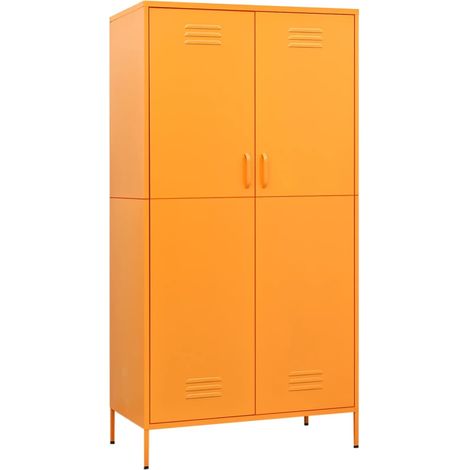 Wardrobe Mustard Yellow 90x50x180 cm Steel vidaXL