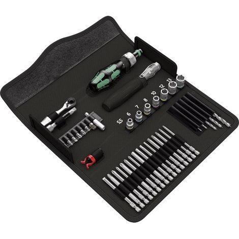 Wera – Coffret multi-outils 41 pièces – Construction en bois – Outils de vissage pour bois dur – Sac pliant inclus