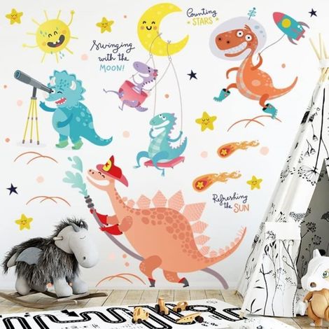 Wandaufkleber Dinosaurier – Ökologische Dekoration – 30x90 cm – Gemischt – Einfache Anbringung