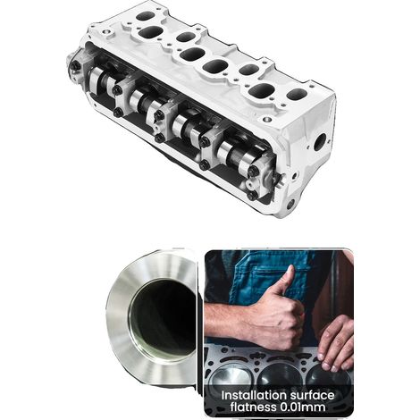 Testata completa, in lega di alluminio, 8,8 x 4,5 x 5,5 pollici, compatibile con i principali produttori, prestazioni ottimali del motore, certificata per qualità e sicurezza. (1/5)