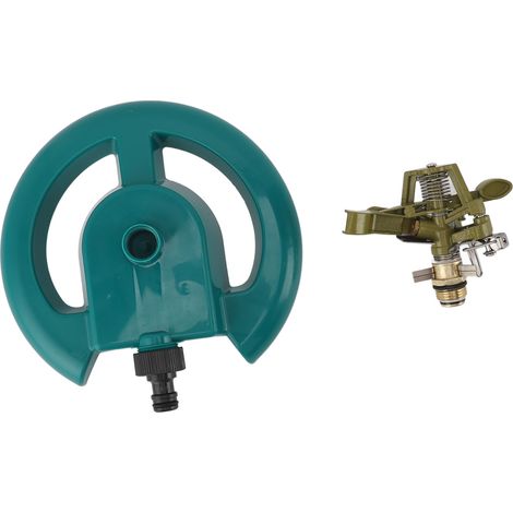 Arroseur rotatif de jardin G1/2 en alliage plastique, base stable pour pelouse et terrasse, installation facile, durable (1/5)