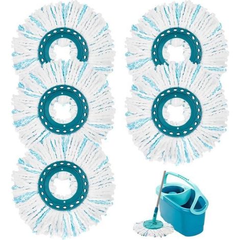 5Pc Balai Serpillère Microfibre Compatible Avec Leifheit Clean Twist Disc Mop Systèmes Têtes de Balai Rechange Très Absorbante (1/4)