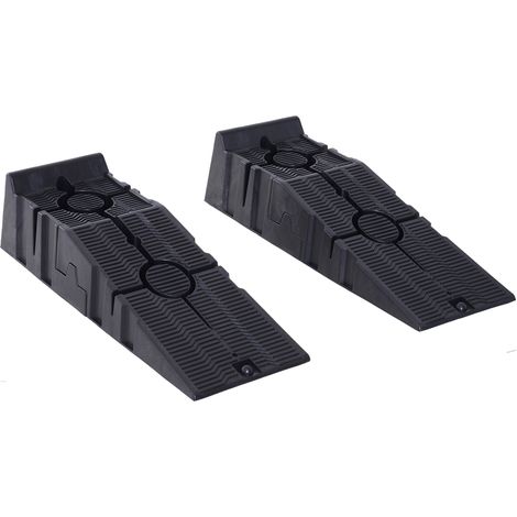 Set 2 Rampe per Auto Max 5 Tonnellate 91x30x21 cm in Plastica Neri (1/5)