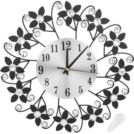 QORVA- Horloge murale en métal moderne cristal décor de bureau à domicile horloge murale en métal silencieuse (1/5)