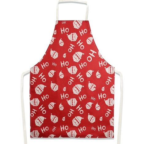 Tablier de cuisine (Rouge-HOHO) 68x55cm Tablier de Noël rouge Joyeux Noël Convient pour la cuisine Fête de Noël Fête Unisexe (1/4)