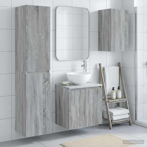 vidaXL Bathroom Furniture Set 3 pcs Grey Sonoma 33 x 34.5 x 160 cm (1/5)