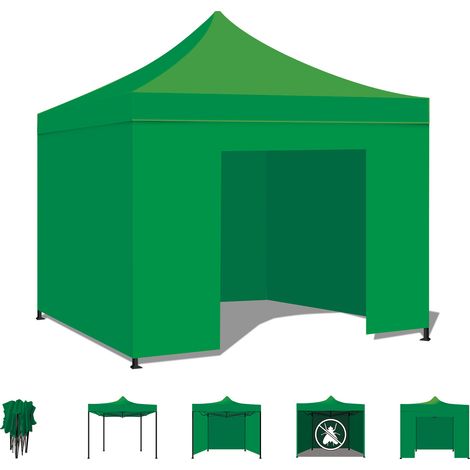 Taman Tenda / Gazebo Per Giardino 3X3 Impermeabile Tendone Pieghevole Per Fiere E Mercati Colore Verde