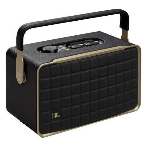 Jbl Authentics 300 Smart Home Speaker Bluetooth Stile Retrò Anni '70 con Griglia Quadrex, Wi-Fi Integrato, Assistente Vocale, AirPlay, Batteria Integrata con Autonomia di 8 ore Colore Nero (1/4)