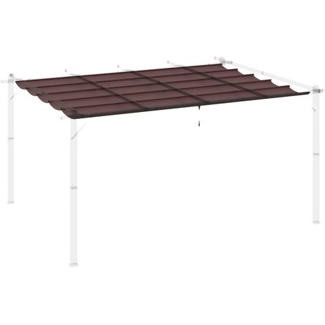 Couverture de pergola, ombre réglable, matériau en polyester durable, Chocolat (1/2)