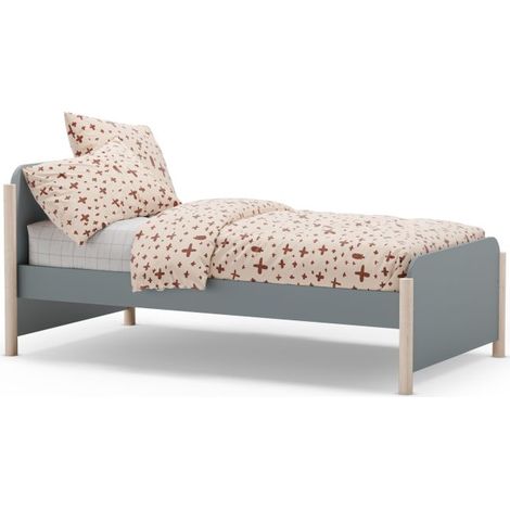Cama juvenil con cabecero 92x200 cm Misty Dawn Verde Salvia - Oak Soft (ancho) x 70cm (alto) (1/5)