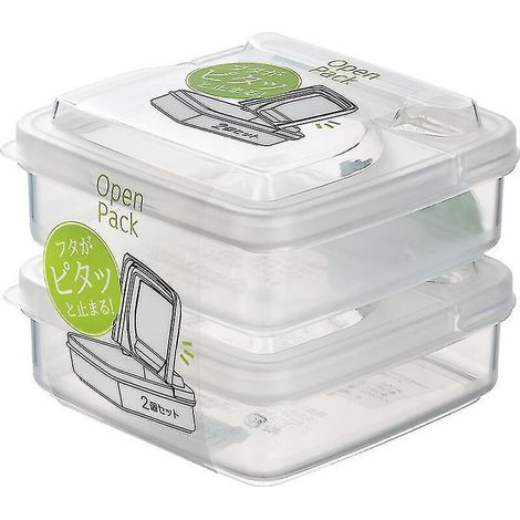 Boîte de conservation pour 2 tranches de fromage japonais, réfrigérateur avec couvercle à charnière, boîte de conservation pour oignons, gingembre et ail, boîte de conservation pour fruits, bloc de be (1/4)