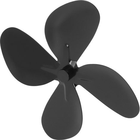 Ersatzflügel für Ofenlüfter, aus Aluminiumlegierung, für Kamine, 4 Flügel, Innensechskantschrauben, schwarz. (1/5)