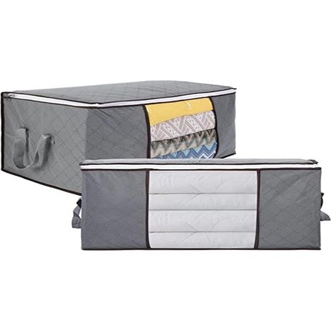 Sac de rangement, 60 x 44 x 35 cm, 90 L, pliable, pour vêtements, voyages et placard à la maison.-AquaForge