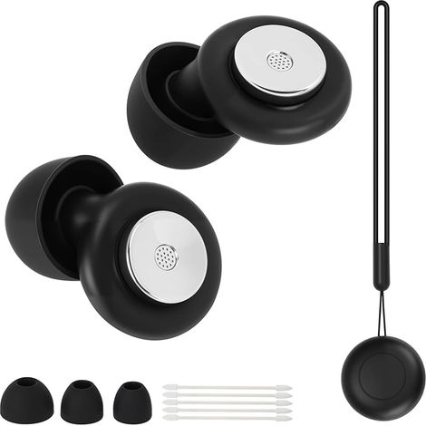 Bouchons d'oreille de sommeil 50 dB en silicone réutilisables pour ceux qui dorment sur le côté avec 3 tailles annulation du bruit pour nuit/travail/concerts inclus bâtons de nettoyage