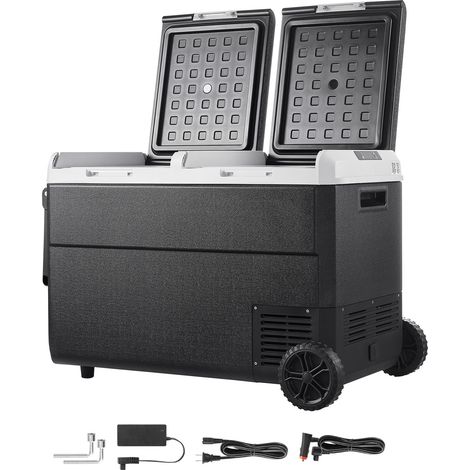 Mophorn Glacière électrique portable pour voiture et maison, réfrigérateur 95 L avec alimentation 12/24 V CC et 100-240 V CA, idéal pour camping, température réglable de -20 °C à 20 °C (1/2)