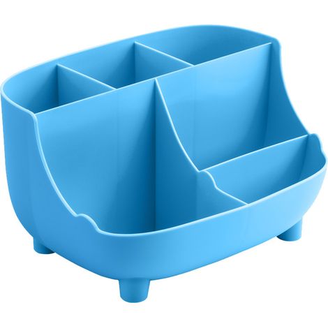 Organizador De Escritorio - Caja Portaútiles Con 6 Compartimentos - Para Bolígrafos Lápices Tarjetas - Uso En Oficina Mesa De Maquillaje O Estudio (1/5)