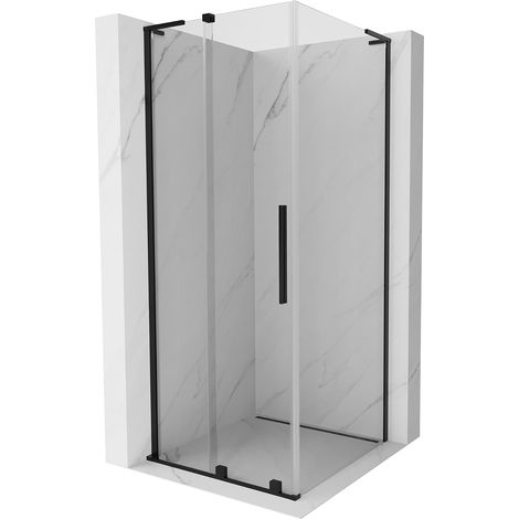 Mexen Velar L cabina de ducha corredera 120 x 120 cm, transparente, negra- 871-120-120-03-70 (1/5)
